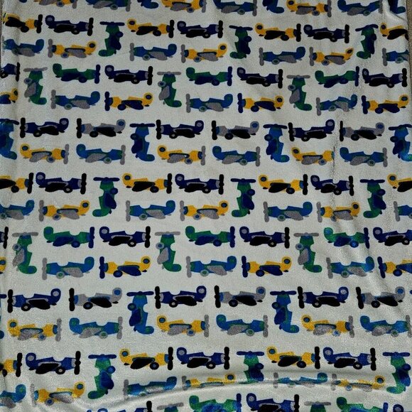 Airplane Fleece Baby Blanket 30x38 RN 119741 Blue Yellow Gray Green Black White - Picture 4 of 7